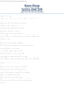Knee Deep Guitar Tab Sheet - The Zac Brown Band Printable pdf