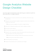 Google Analytics Website Design Checklist Template - Westwerk Printable pdf