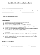 Certified Mail Cancellation Form Printable pdf