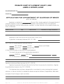 Form 16.0 - Application For Appointment Of Guardian Of Minor - Clermont County