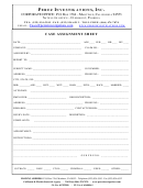 Case Assignment Sheet - Perez Investigations, Inc. Printable pdf