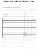 Purchasing Card Requisition Form Printable pdf