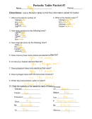 Periodic Table Worksheet With Answers