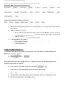 Converting Measurements Worksheet With Answers