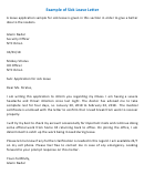 Example Of Sick Leave Letter Template