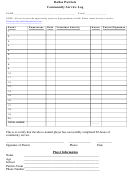 School Community Service Log Template Printable pdf