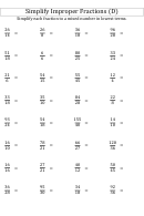 Simplify Improper Fractions (d) Worksheet With Answer Key