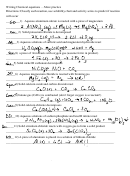 Chemical Equations Worksheet With Answers