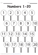 Number Chart 1-20 - Black And White Candy
