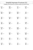 Simplify Improper Fractions (g) Worksheet With Answer Key