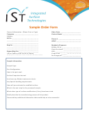 Sample Order Form Template - Integrated Surface Technologies