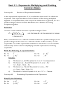 Sect 5.1 - Exponents: Multiplying And Dividing Common Bases Worksheet With Answers