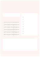 Pink Daily To Do List With Notes Printable pdf
