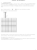Quadratic Functions Worksheet - Lesson 36 Ma 152, Section 3.1, Purdue Math