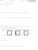 Math 205b Quiz 04 Page 1 Matrix Worksheet