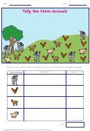 Tally The Farm Animals Counting Math Worksheet With Answer Key