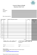 Expenses Claim Form - Council Of Deans Of Health Printable pdf