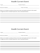 Sample Health Current Event Article Summary Template