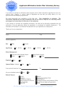 Applicant Affirmative Action Plan Voluntary Survey Template - City Of Newport R.l. Incorporated Printable pdf