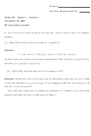 Vector Worksheets With Answers - Math 125, Exam 3 Printable pdf