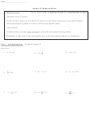 Algebra 12: Midterm Review Equation Worksheet