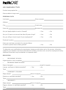 Job Application Form - Pacificcare Printable pdf