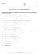 Writing Linear Equations And Inequalities Worksheet