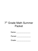 Math Worksheet - 7th Grade