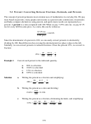 5.2 Percent Converting Between Fractions, Decimals, And Percents Worksheet Printable pdf
