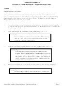 Systems Of Linear Equations '- Slope-intercept Form Lesson Plan Template - Maryland State Department Of Education