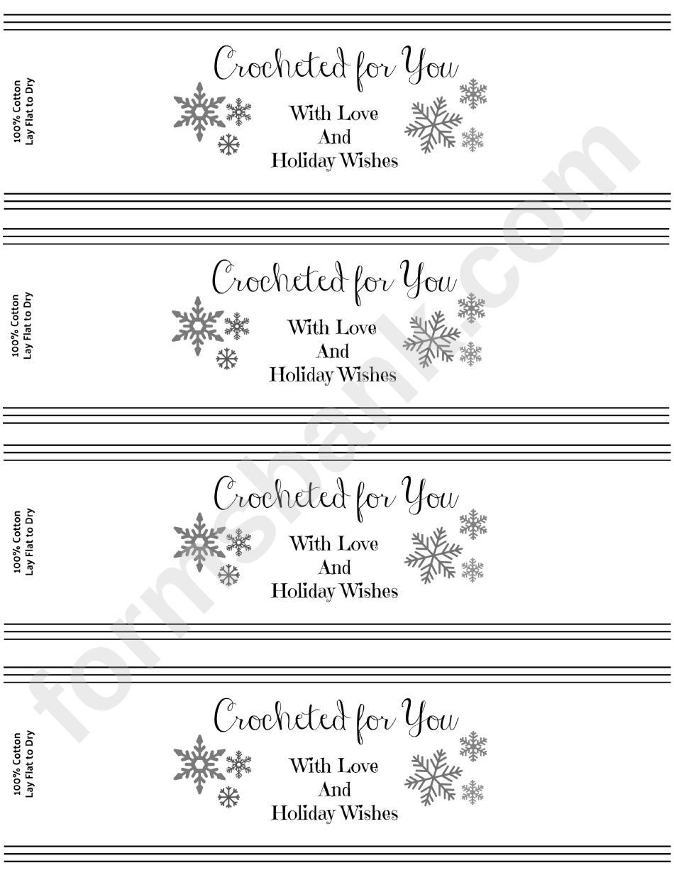 Crocheted For You Label Template