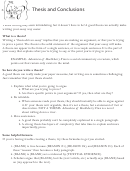 Thesis And Conclusions Literature Worksheet