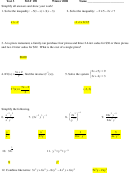 Mat 190 Test 3 Worksheet With Answers - 2008