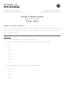 Grade 6 Math Circles Worksheet - University Of Waterloo, 2015
