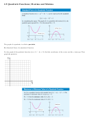 2.5 Quadratic Functions Worksheet - Maxima And Minima