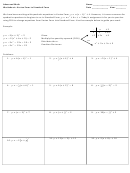 Advanced Math Worksheet - Vertex Form To Standard Form Printable pdf