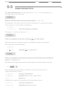 5-3 Slope-Intercept Form Worksheet Printable pdf