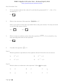 Parcc Algebra Ii Practice Test With Answers '- 2014