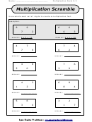 Multiplication Scramble Worksheet With Answers Printable pdf