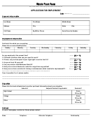 Application For Employment Form - Riddle Plant Farm Printable pdf