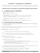 Language Of Chemistry Worksheet With Answer Key