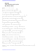 Elton John - Daniel Lyrics And Tab Chords Chart