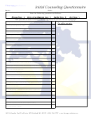 Fillable Initial Counseling Questionnaire Form - Therapy Solutions Printable pdf