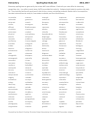 Spelling Bee Elementary Word List