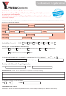Fillable Volunteer Application Form - Ymca Canberra Printable pdf