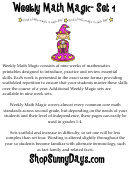 Weekly Math Magic Practice Sheets With Answers Keys