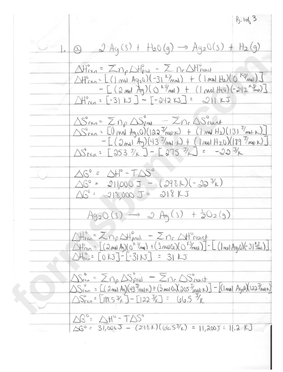 Ap Chemistry Chapter 16 Multiple Choice Quiz Review With Answers - Malea Mullins, University School Of Jackson