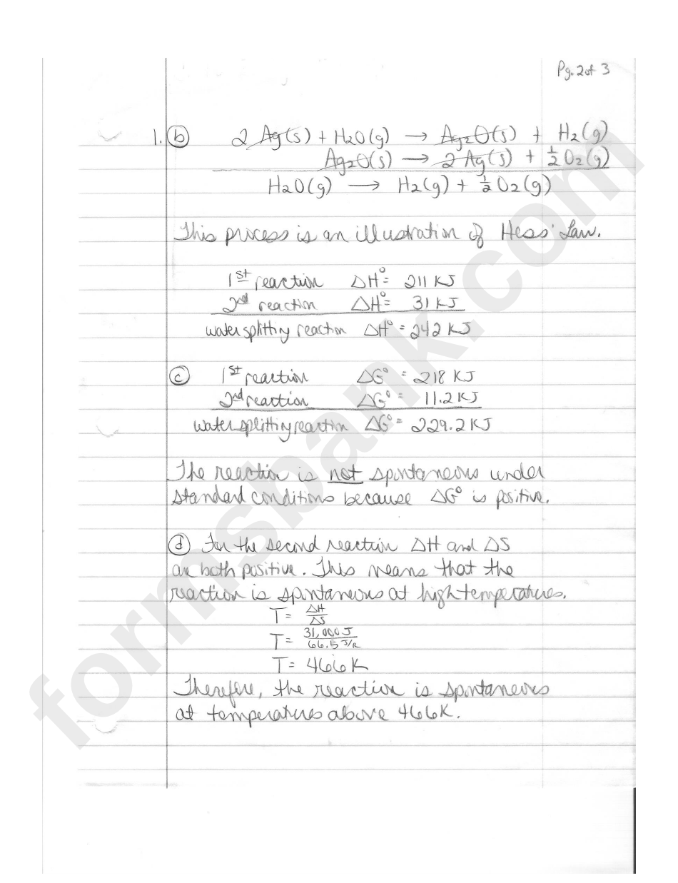 Ap Chemistry Chapter 16 Multiple Choice Quiz Review With Answers - Malea Mullins, University School Of Jackson