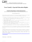 Your Family's Special Education Rights – Virginia Procedural Safeguards Notice, Virginia Department Of Education, Division Of Special Education And Student Services