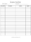Inventory Count Sheet